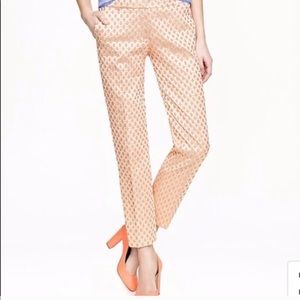 J Crew Collection Cafe Pant- Gilded Brocade Print.